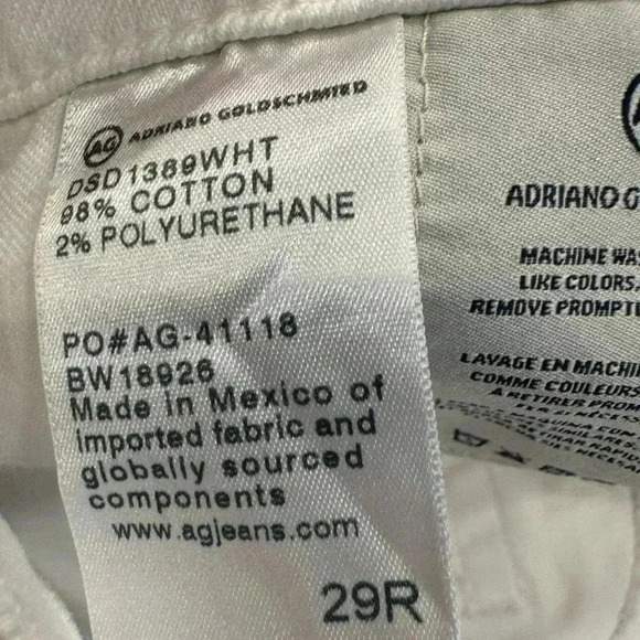 AG Adriano Goldschmied women’s white skinnny jeans size 29 regular - Picture 5 of 7